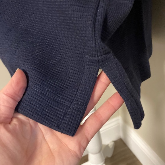 Ulla Popken Plus Size Navy Blue Waffle Textured Long Sleeve Crewneck Tun… - Picture 7 of 13